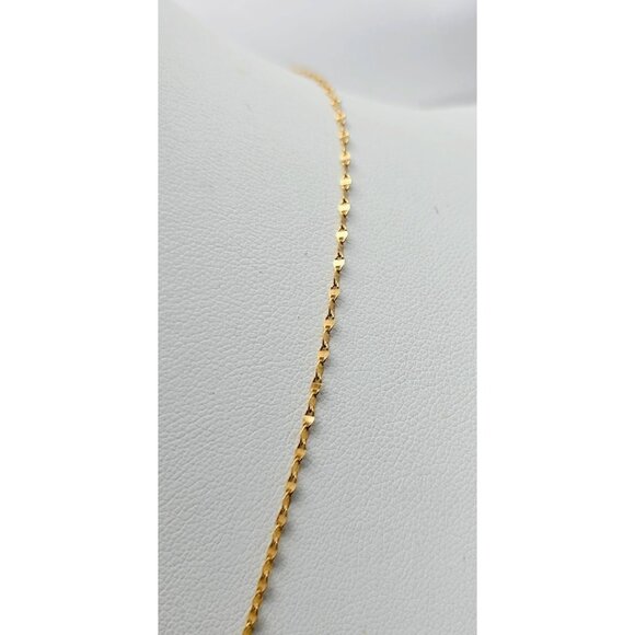 Unique 14K Yellow Gold Designer Resizable Mirror Valentino Link Chain Necklace - Picture 6 of 14